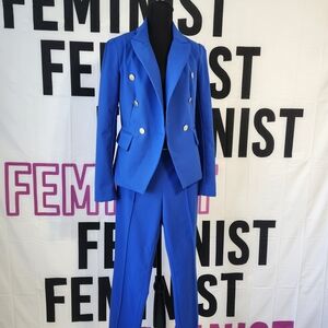 House of Harlow 1960 Cobalt Suit Jacket (with Calvin Klein Pants)